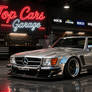 Widebody Mercedes 560SEC Garage Night
