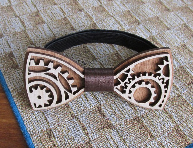 Wooden bow tie Steampunk