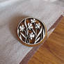 Wooden pinback button or pin badge Wild Flowers