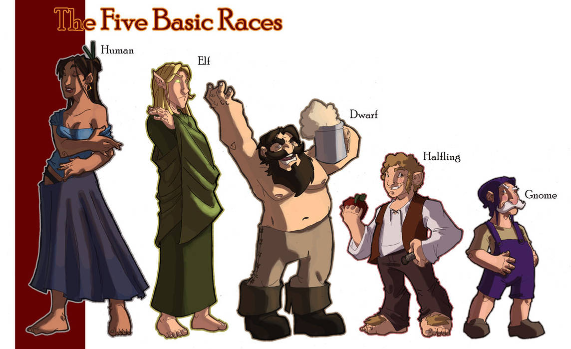ADandD Tribute - 5 Basic Races by OttoArantes on DeviantArt