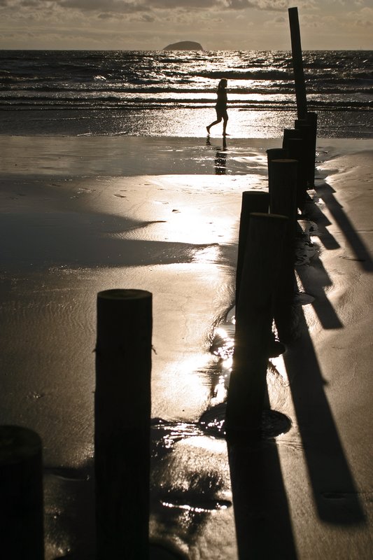 Jogging on the beach