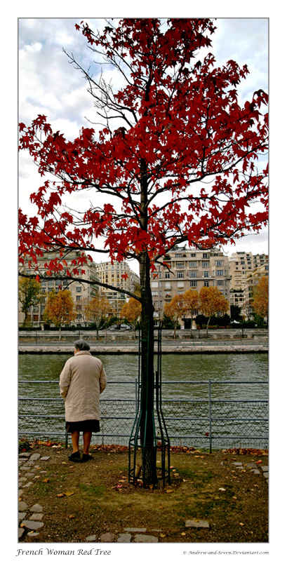 French Woman Red Tree