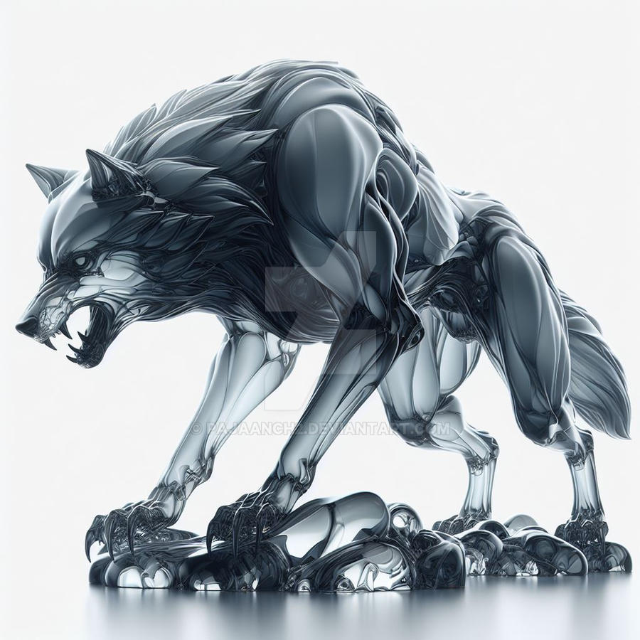 Glass Wolf in Defensive Stance