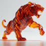 Amber Tiger Sculpture Roaring Elegance