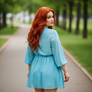 Redhead in Blue