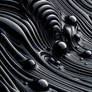 Glossy Black Liquid Swirling Abstract