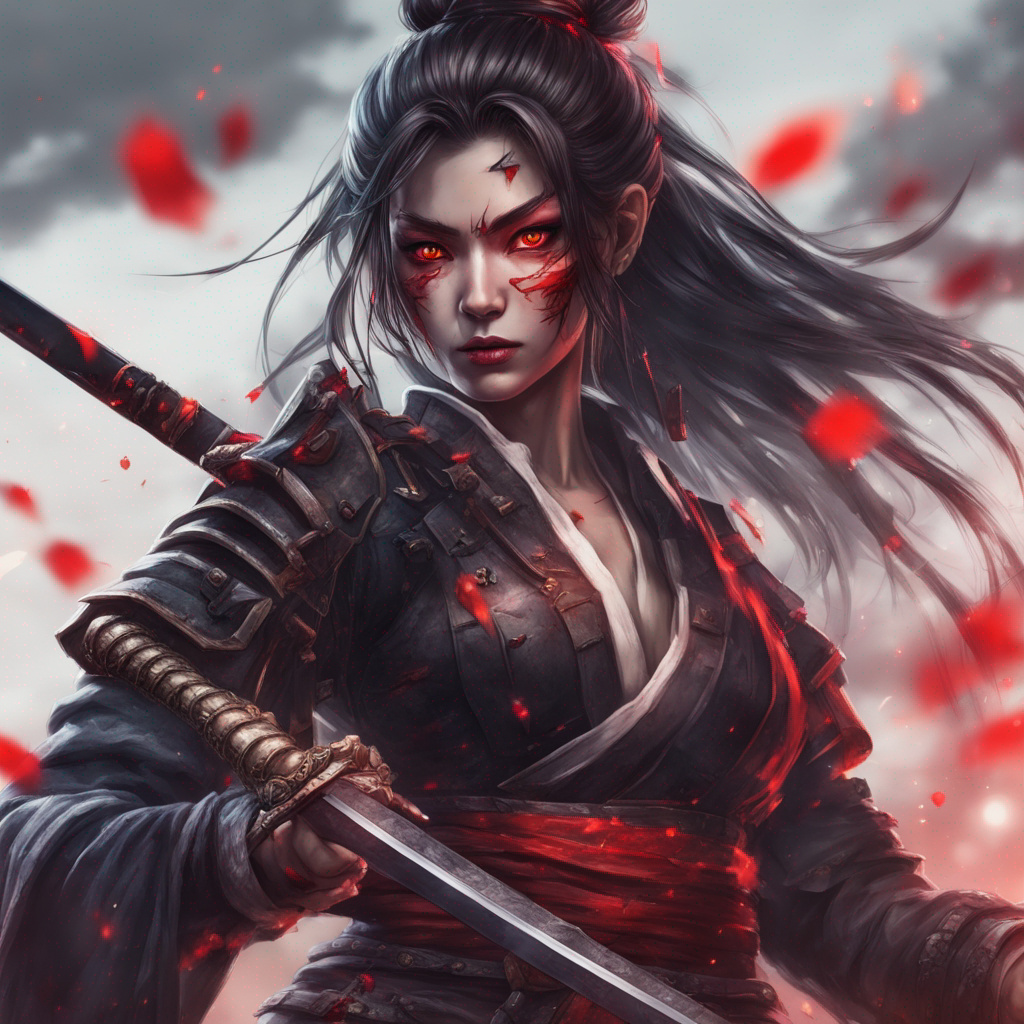 Evil Sameri Pictures Sexy Evil female samurai with red eyes fighting by phil6691 on DeviantArt
