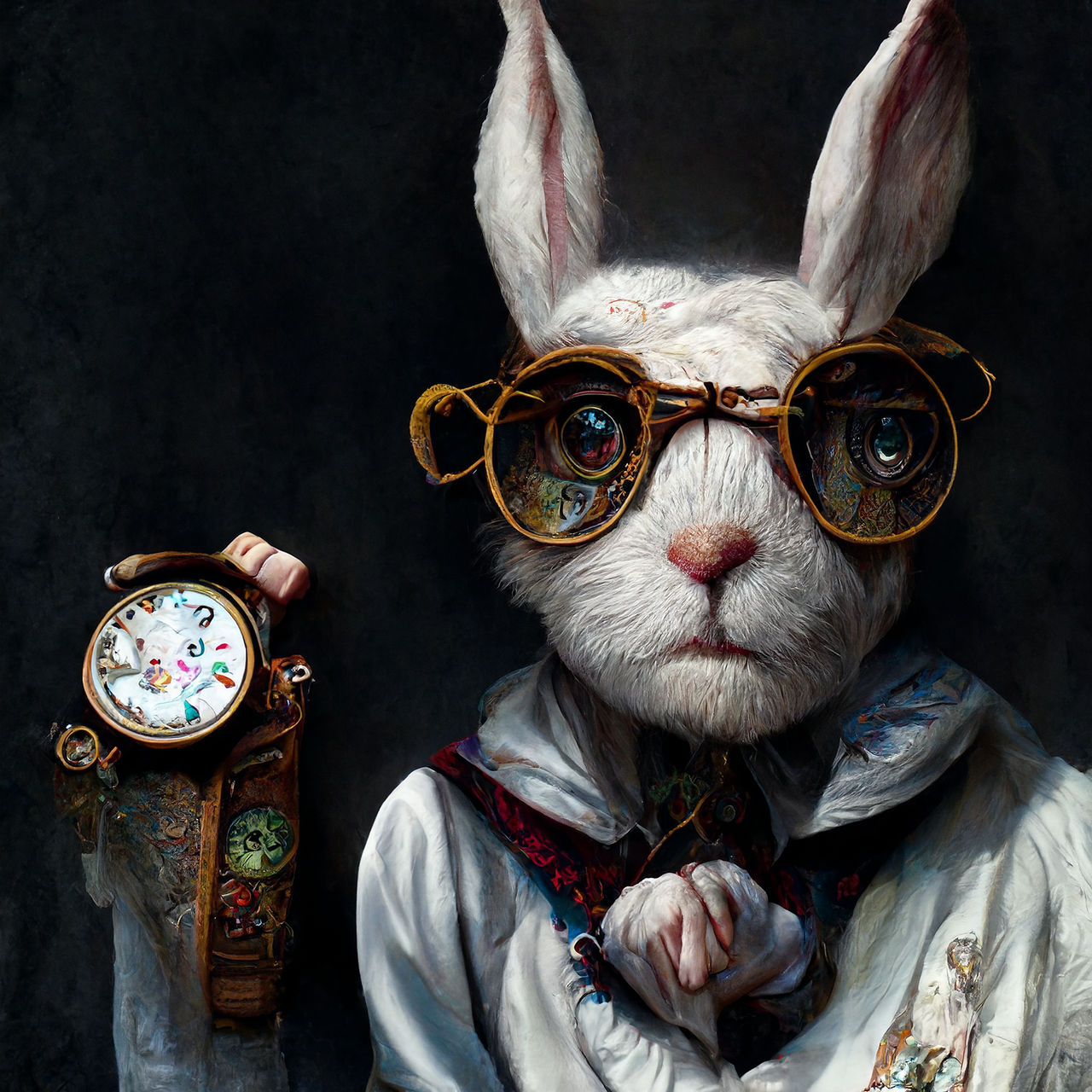 White Rabbit, AI Generated, Midjourney by RocketMobster on DeviantArt