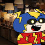 Electroman lights all the lamps