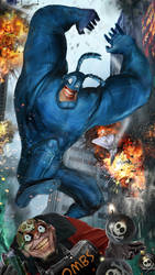 The Tick battling the Evil Midnight Bomber WIP