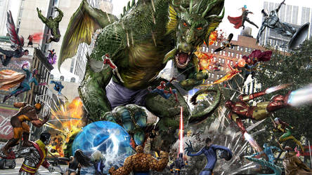Fin Fang Foom WIP by uncannyknack