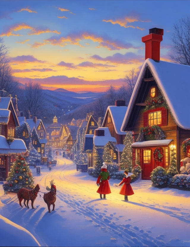 Enchanting Snowy Christmas Village by StickySurprize on DeviantArt