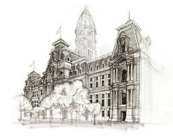 Philadelphia City Hall Sketch