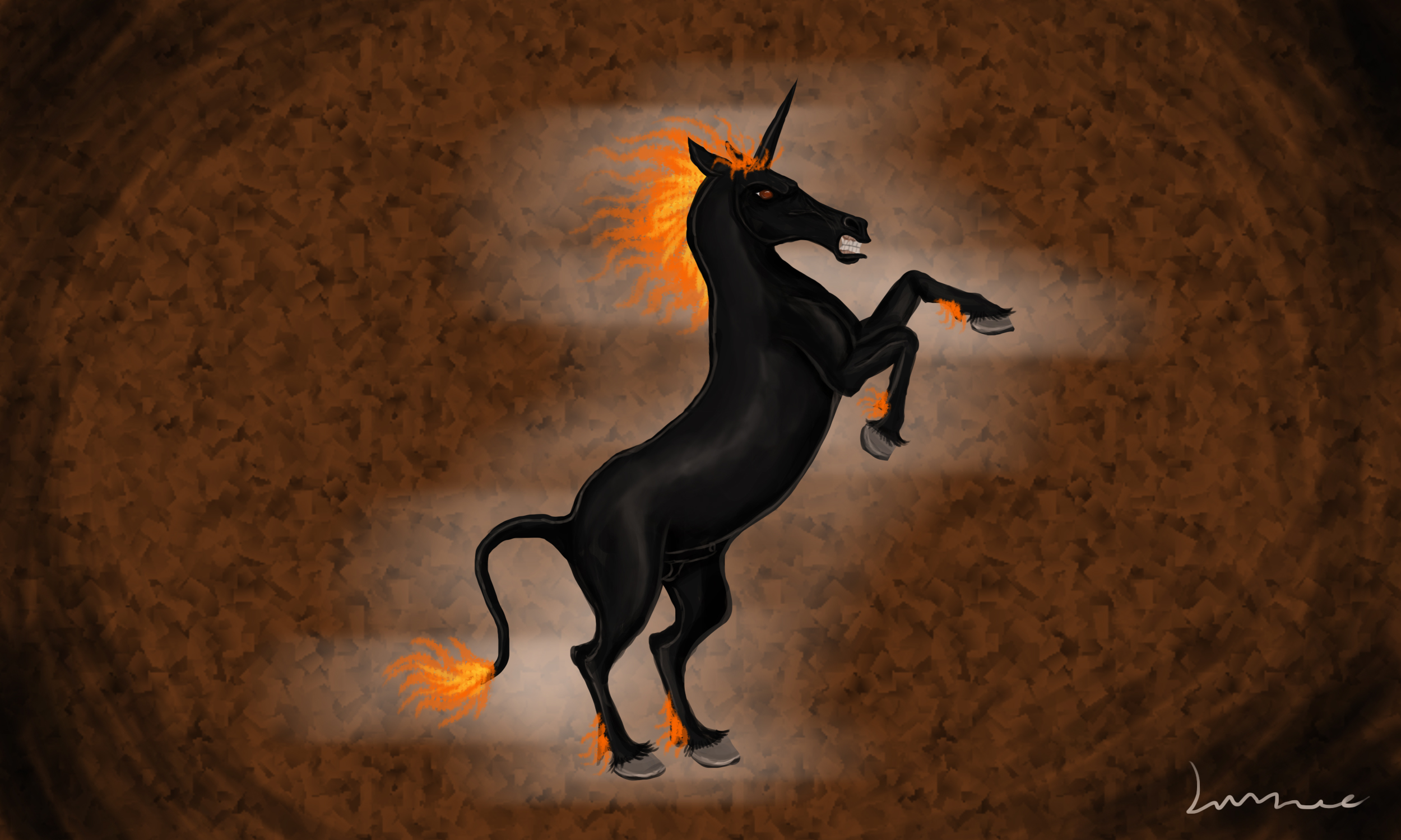 Satan's Unicorn Rearing by Louisetheanimator