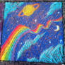 Rainbow Path Patio Chalk Drawing