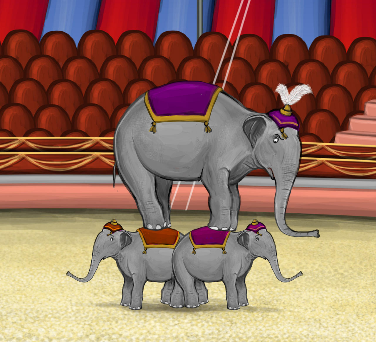 Matriarch Elephant Practicing Pyramid 3 - Dumbo by Louisetheanimator on ...