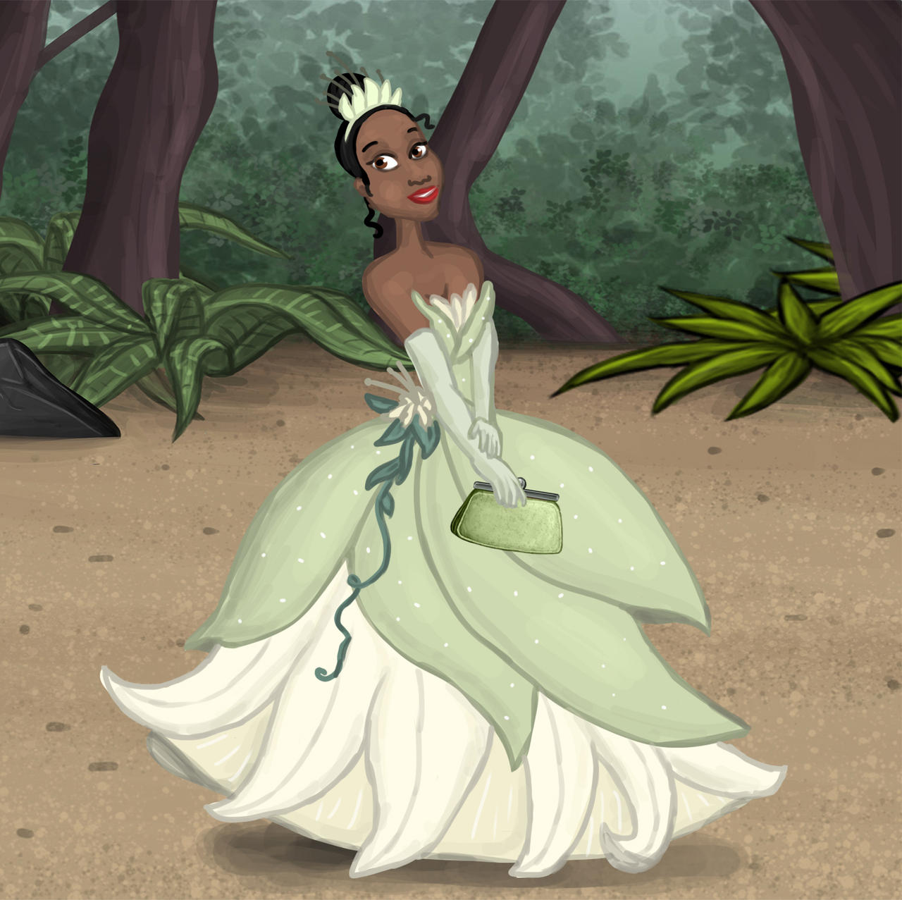 princess tiana green dress full outfit reveal!! in her infamous dress!! surprise at the end #princessandthefrog #dapperday #princesstiana #springdapperday #disneyland #disneyoutfit #disneyprincess Working Toward Wishes When Disneys Tiana was young Disney Princess Enchanted Stories Tiana