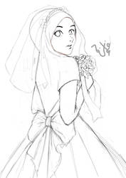 Wedding Dress Line Art1