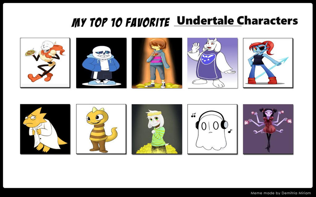 Pixilart - My top 5 favorite Undertale characters by kiwicatmustkill