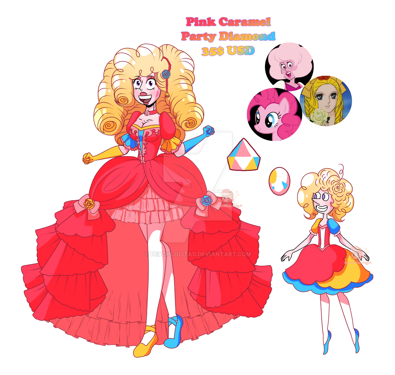 Pink caramel Party Diamond Open