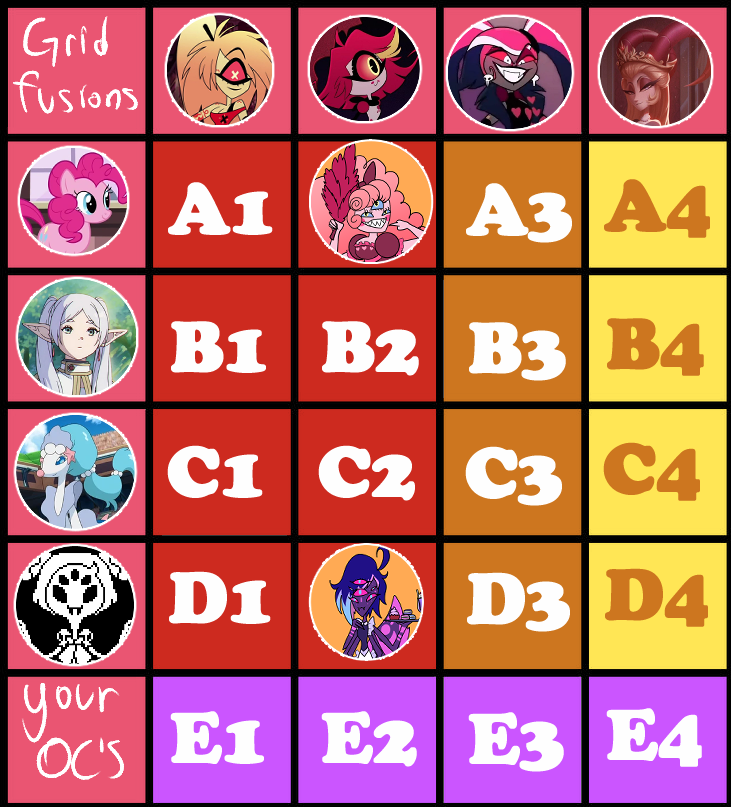 Grid fusion character x Hazbin hotel p2 Open