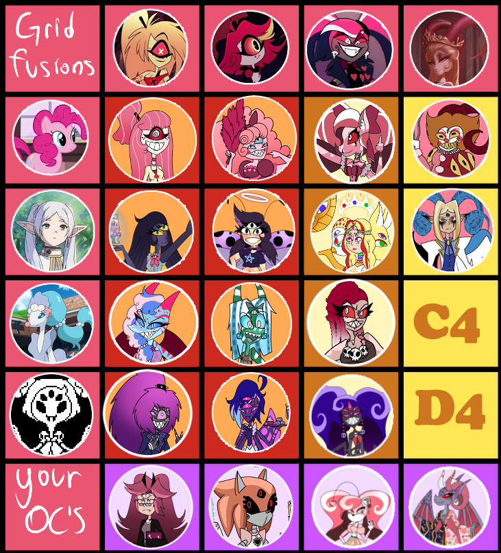 Grid fusion character x Hazbin hotel p2 Open
