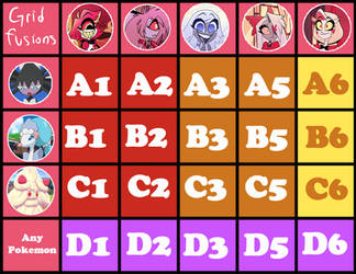 Grid fusion Pokemon x Hazbin hotel