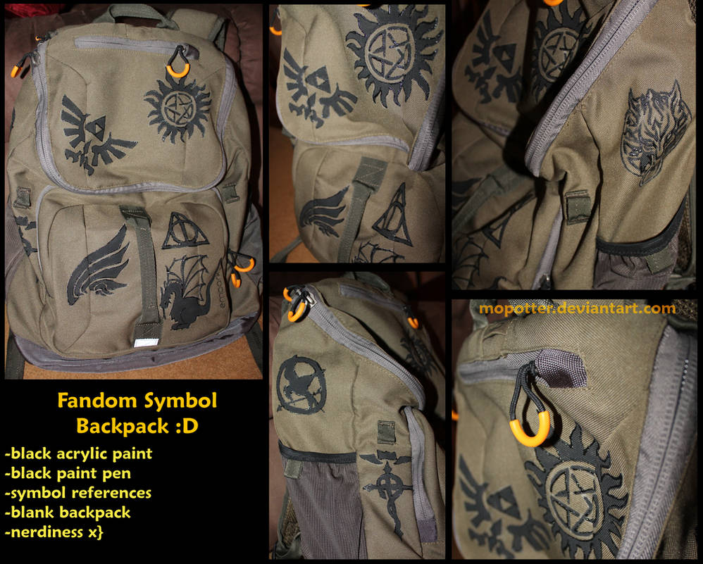 Fandom Backpack New Backpack: Fandom Symbols by MoPotter on DeviantArt
