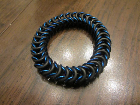 Blue Stretchy Box Weave Bracelet