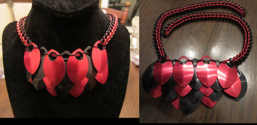 Red and Black Scale Necklace