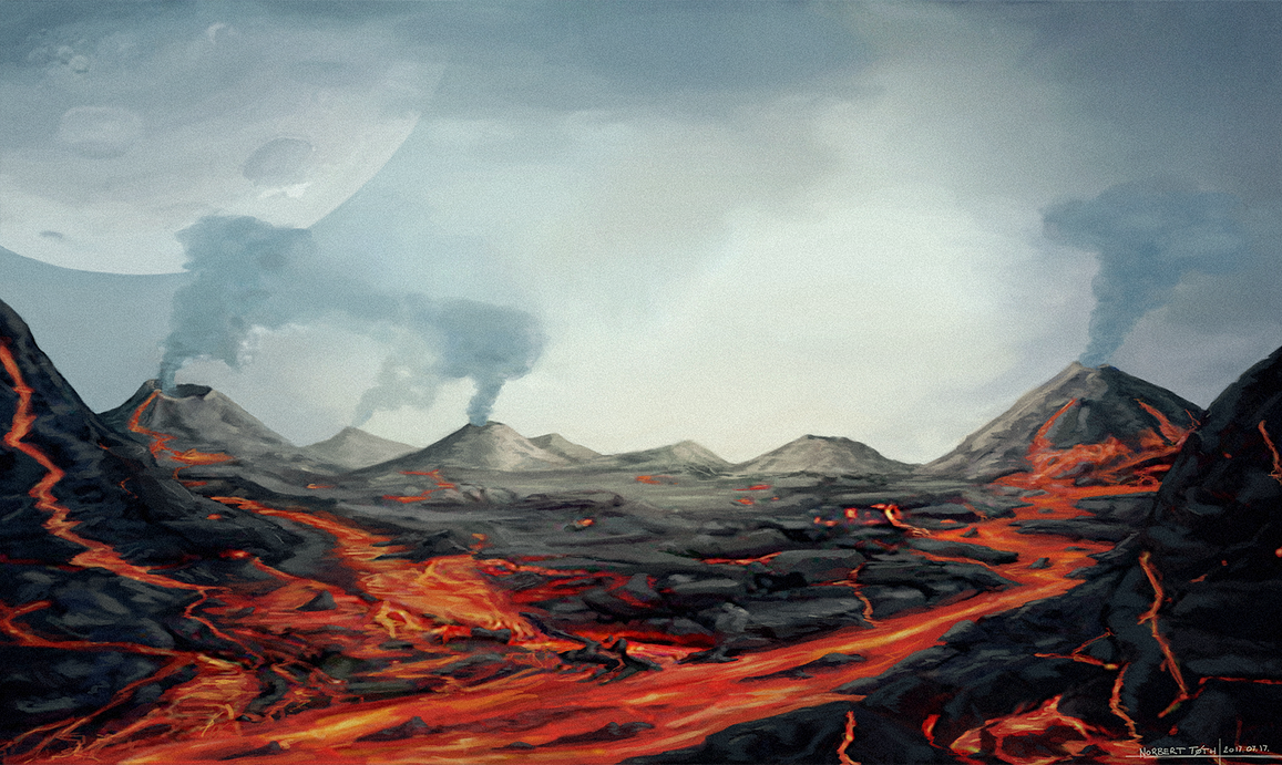 Hadean Earth landscape by dlikt on DeviantArt