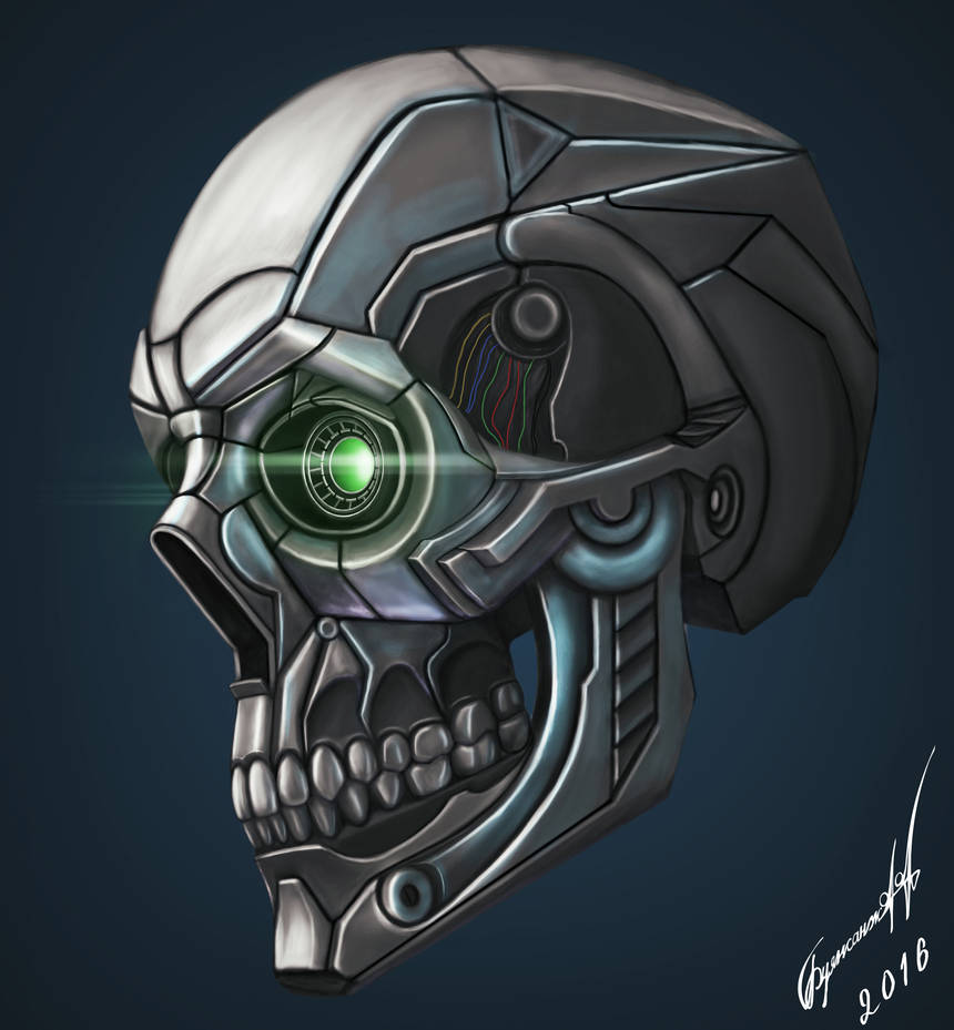 indendørs pedal Bevidst Robotic Skull by buyansanjaa-art on DeviantArt