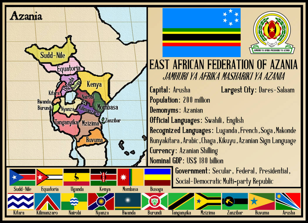 Azania East African Federation of Azania (LCW Timeline) by HSDV on DeviantArt