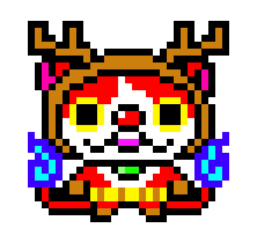 Reindeer Jibanyan Pixel Art Yo Kai Watch By