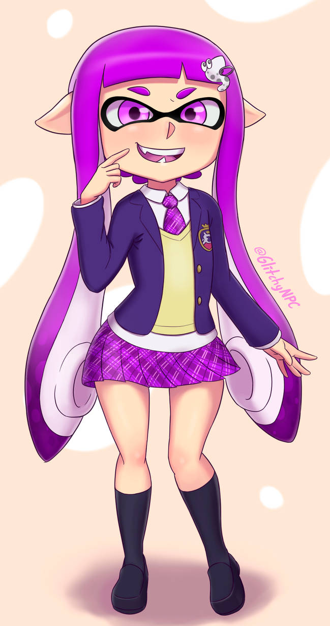 Purple Inkling Girl by GlitchyNPC on DeviantArt