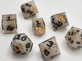 Gold Dahlia Dice Set