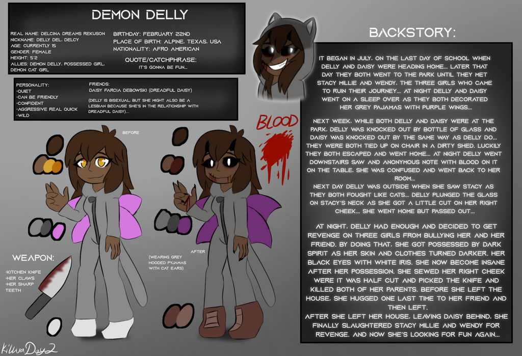 Demon Reference Sheet Demon Delly - reference sheet (Remake) by KilluaDay2 on DeviantArt