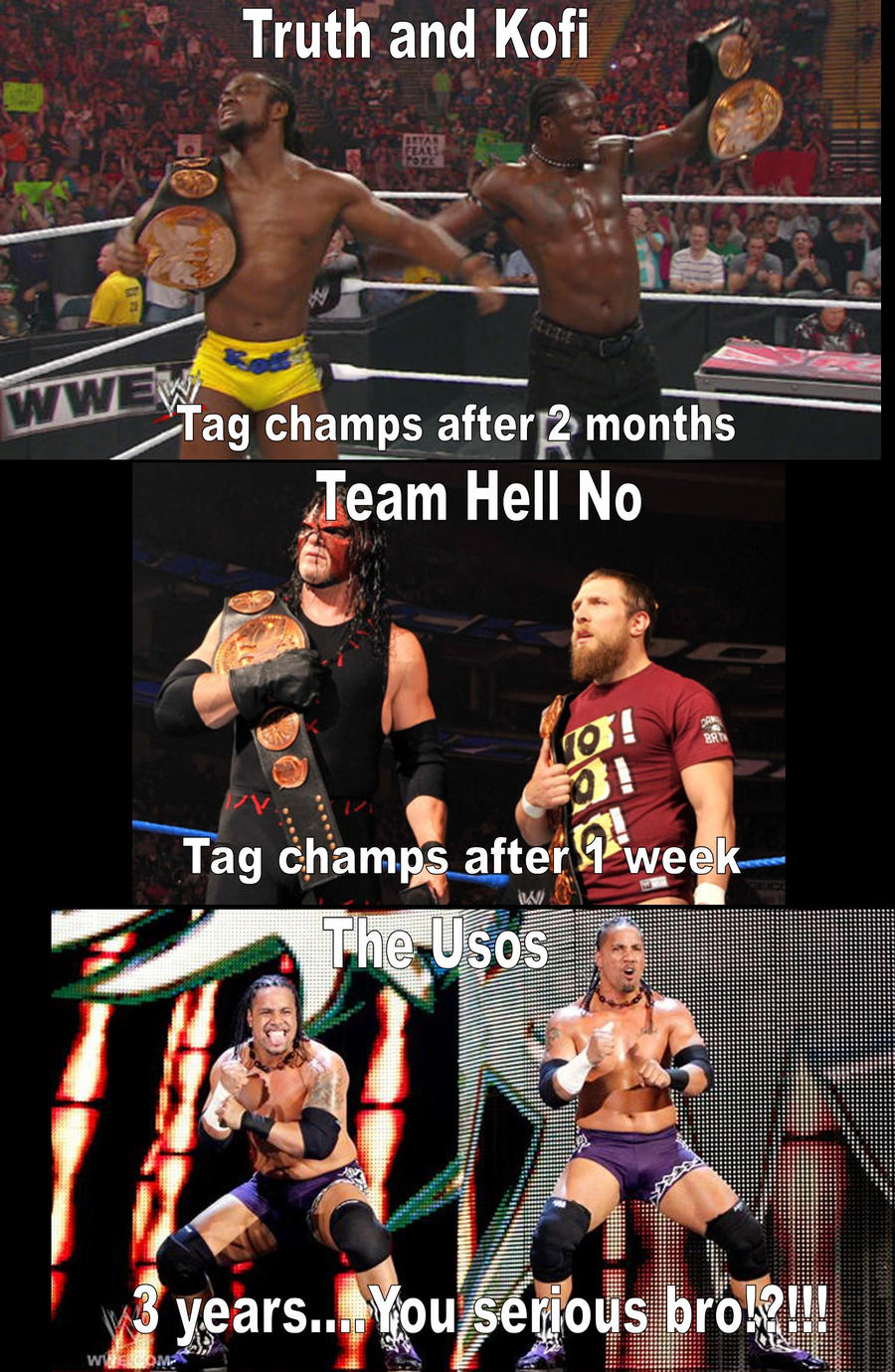 Recent WWE tag team champs meme
