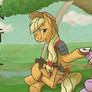 Samurai Applejack and Twilight Kanji Background