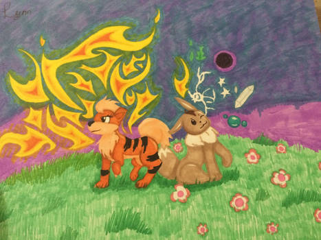 Growlithe and Eevee