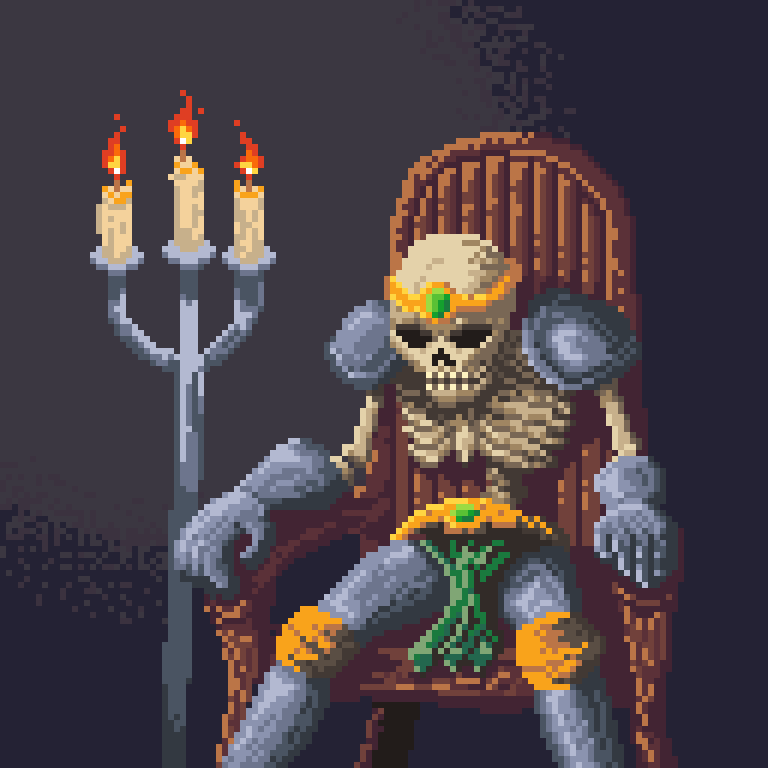 Pixel Art Skeleton King