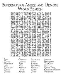 SN Word Search Angels and Demons