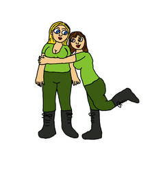 Maya and Riley in army 