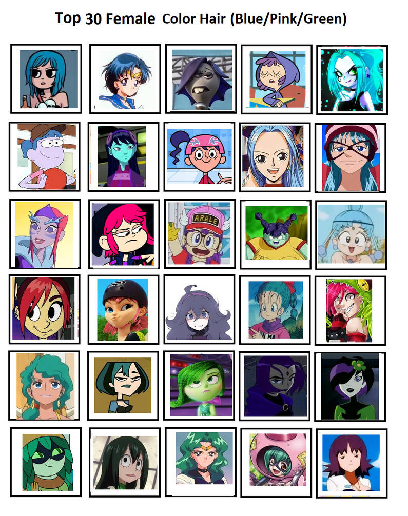 Top 30 Cartoon Color Hair by RockyRock76 on DeviantArt