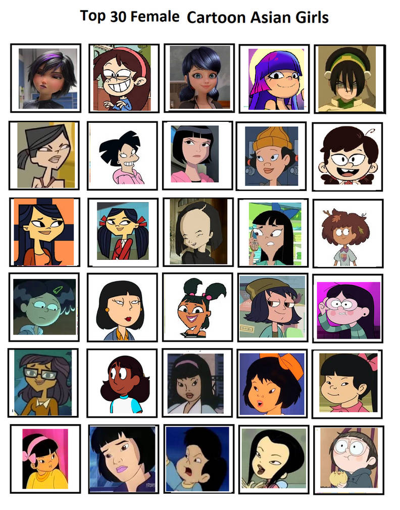 Top 30 Female Cartoon Asian Girls by RockyRock76 on DeviantArt