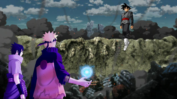 Sasuke y Naruto vs Black Goku