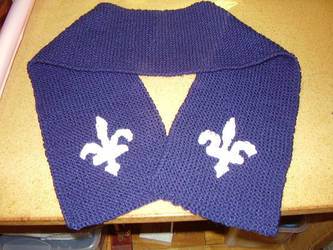 Blue scarf with Fleur de lys