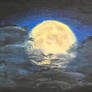 Full moon on a cloudy night