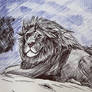 Lion pen sketch