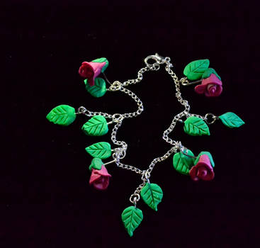 Rosebuds and Leaves Bracelet by MayEbony